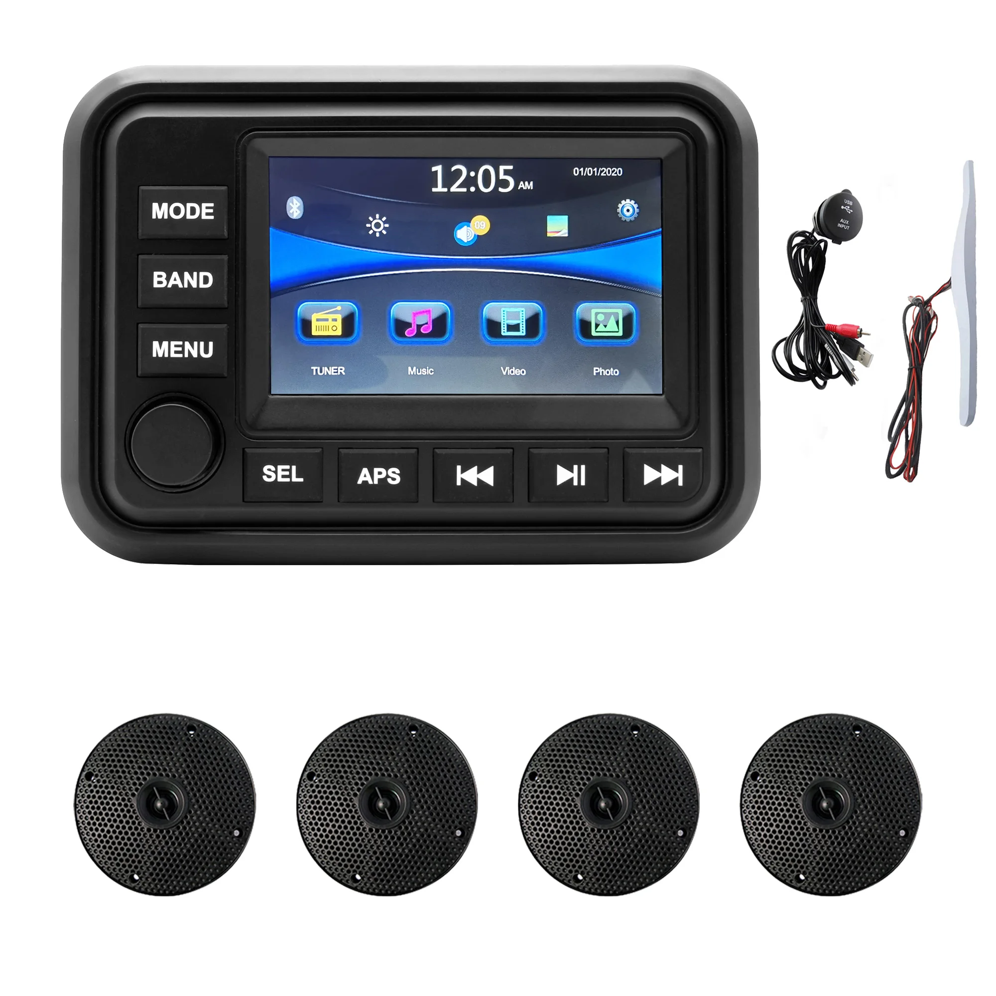 HASDA Водонепроницаемые морские 4-дюймовые колонки H-5104*4 + Bluetooth MP3-радиоплеер H-303A + USB-кабель даты + костюм антенны
HASDA Водонепроницаемые морские 4-дюймовые колонки H-5104*4 + Bluetooth MP3-радиоплеер H-303A + USB-кабель даты + костюм антенны
