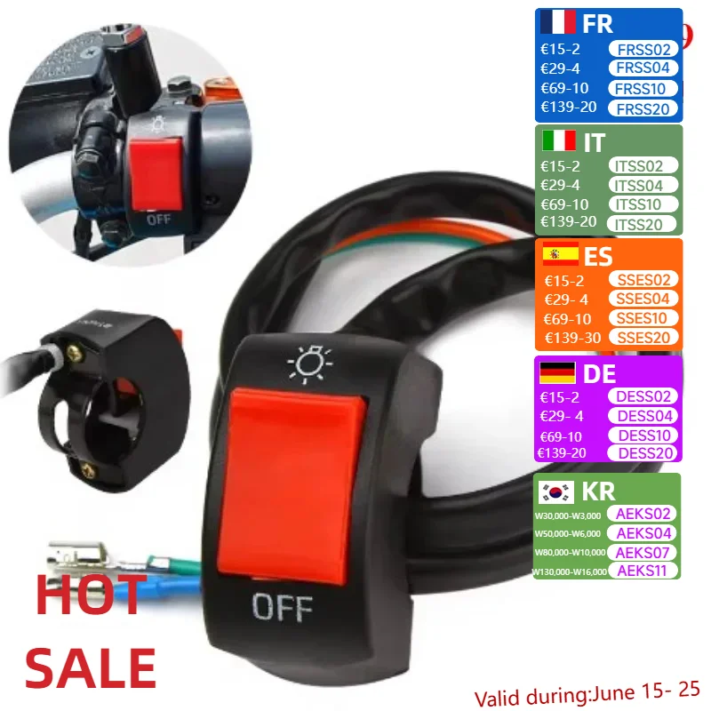 Motorcycle Headlight Switch KG-019 Handlebar Universal Start and Stop Controller Electric Controller Motorbike Accessories Items
Motorcycle Headlight Switch KG-019 Handlebar Universal Start and Stop Controller Electric Controller Motorbike Accessories Items