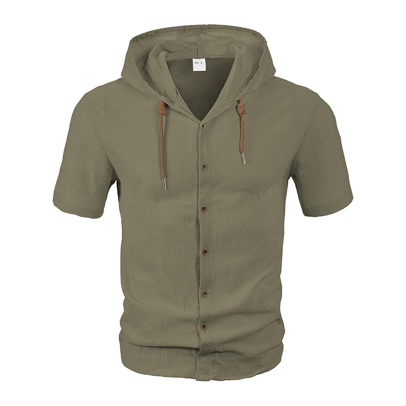 Cotton Linen Shirt for Men Hooded Short Sleeve Solid Color Breathable Lightweight Drawstring Design Shirts Casual Basic Tees
Cotton Linen Shirt for Men Hooded Short Sleeve Solid Color Breathable Lightweight Drawstring Design Shirts Casual Basic Tees