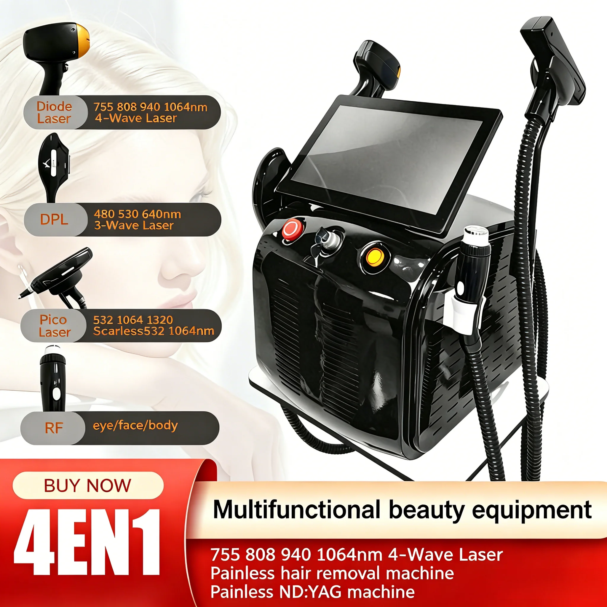 2026FAC New Tec4-in-1 IPL RF Diode & Pico Laser Beauty Device Permanent Hair Removal Skin Rejuvenation Facial Tightening At Home
2026FAC New Tec4-in-1 IPL RF Diode & Pico Laser Beauty Device Permanent Hair Removal Skin Rejuvenation Facial Tightening At Home