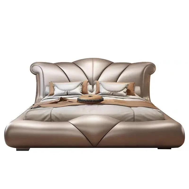 Легкая роскошная кожаная кровать, кровать для главной спальни, современный минималистичный стиль, место для хранения из цельного дерева, двойная кожаная художественная мягкая свадебная кровать
Легкая роскошная кожаная кровать, кровать для главной спальни, современный минималистичный стиль, место для хранения из цельного дерева, двойная кожаная художественная мягкая свадебная кровать