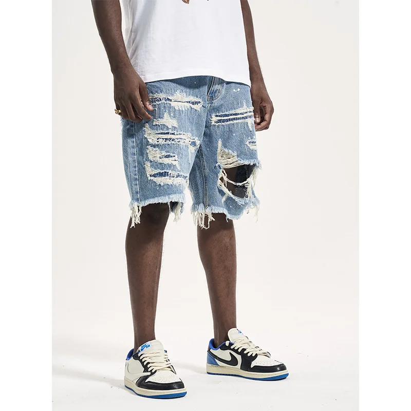 High Street Designer Wear Style Patch Ripped Washed Old Men Fashion Brands Casual Loose Summer Denim Shorts
High Street Designer Wear Style Patch Ripped Washed Old Men Fashion Brands Casual Loose Summer Denim Shorts