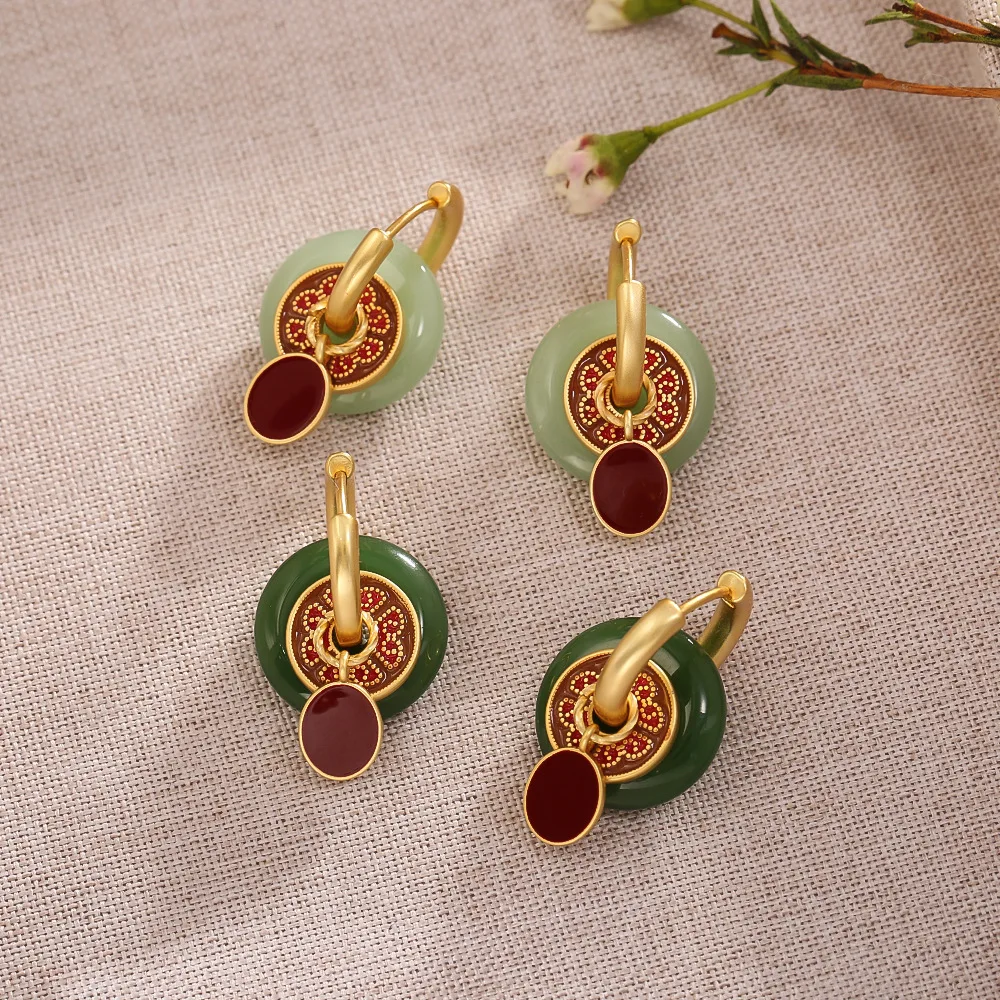 Fashionable and exquisite natural stone earrings, a high-end multi-band earrings, retro painted dripping glaze earrings
Fashionable and exquisite natural stone earrings, a high-end multi-band earrings, retro painted dripping glaze earrings