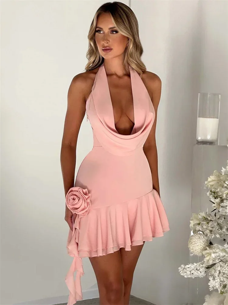 Leosoxs Floral Applique Dress Women Lace-Up Halter Swing Collar Sexy Backless Ruffles Tassel Sweet Girl Street Trend Outfits
Leosoxs Floral Applique Dress Women Lace-Up Halter Swing Collar Sexy Backless Ruffles Tassel Sweet Girl Street Trend Outfits