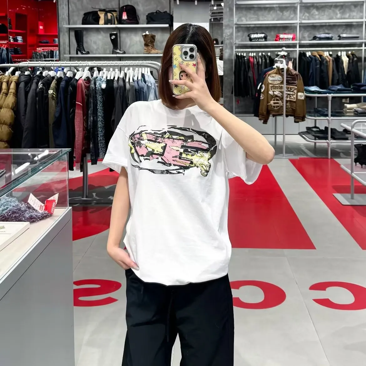 Yproject Loose Fit round Neck Short Sleeve T-Shirt Graffiti Letter Design Couples Tee Comfortable Breathable Standar...
Yproject Loose Fit round Neck Short Sleeve T-Shirt Graffiti Letter Design Couples Tee Comfortable Breathable Standar...