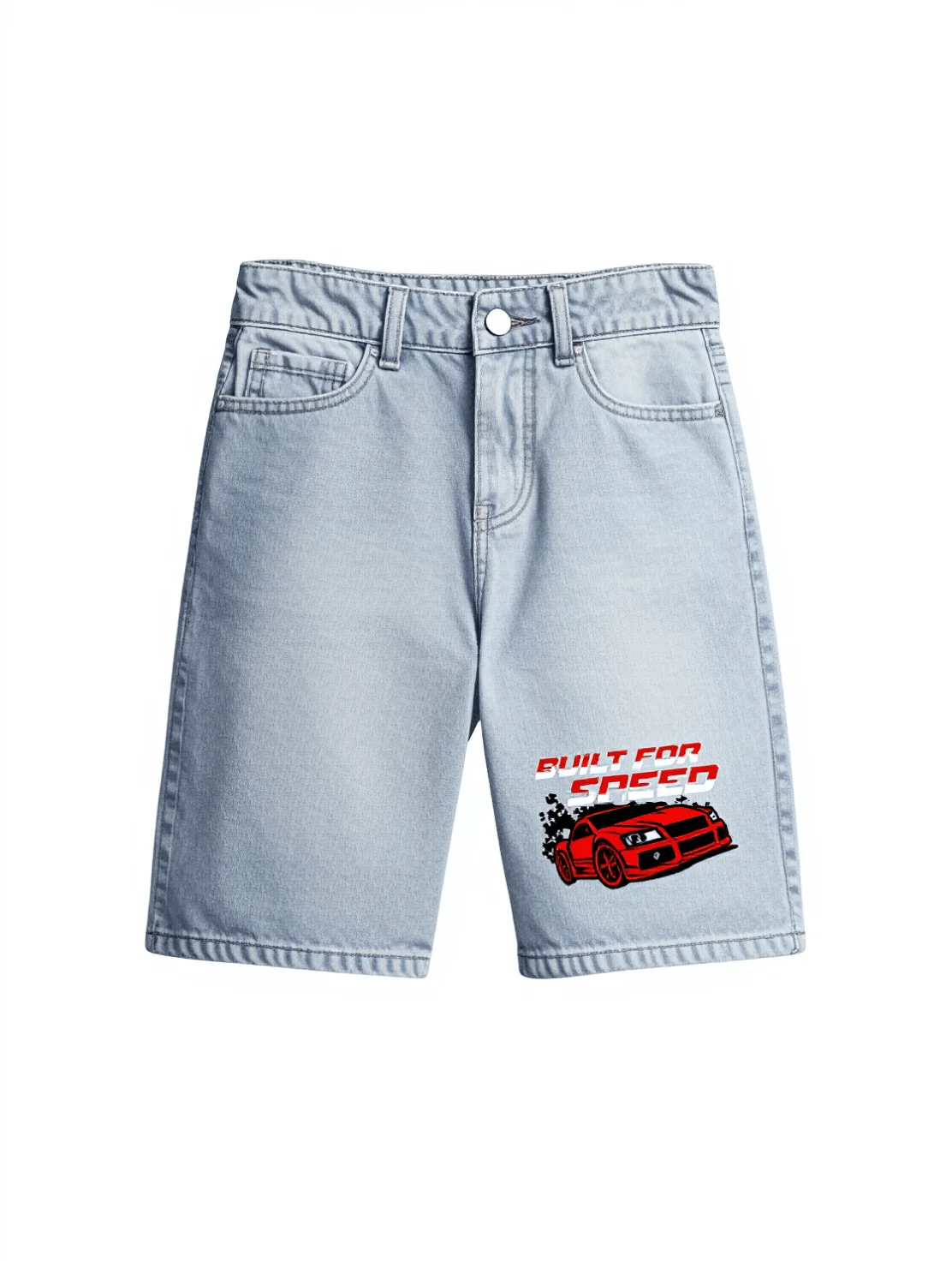 Mens Loose Casual Denim Bermuda Shorts With Car Graphic Print Pocket
Mens Loose Casual Denim Bermuda Shorts With Car Graphic Print Pocket