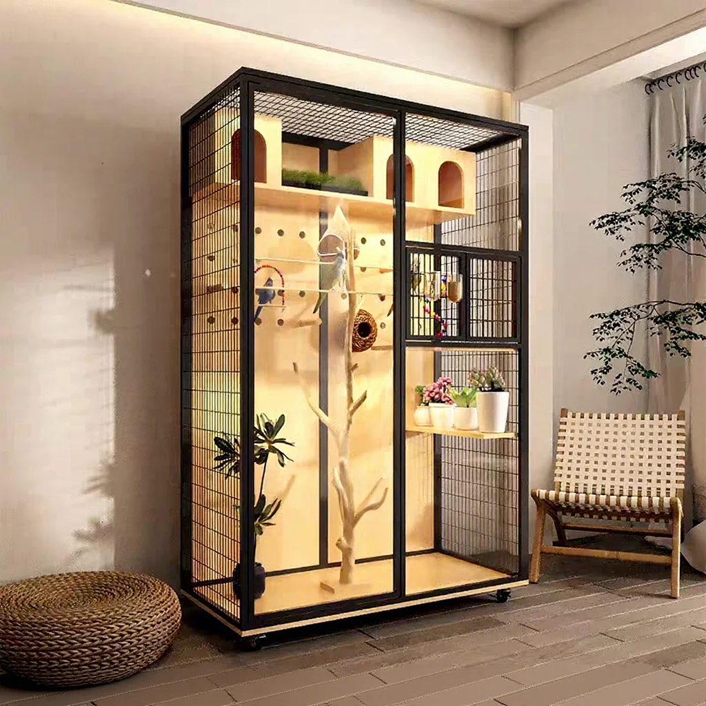 Modern Design Wooden And Glass Bird Cage For Parrots, Macaws And Pigeons, Ideal For Indoor Pet Hotel And Breeding Use
Modern Design Wooden And Glass Bird Cage For Parrots, Macaws And Pigeons, Ideal For Indoor Pet Hotel And Breeding Use