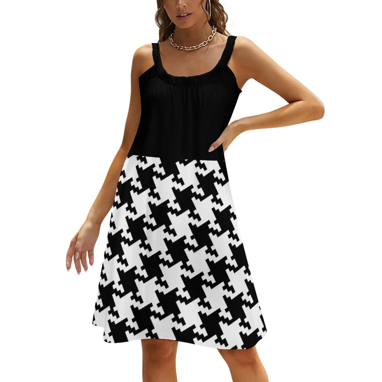 Bold Houndstooth Pied de Poule Pattern Beach Sling Skirt evening dresses ladies party dresses women
Bold Houndstooth Pied de Poule Pattern Beach Sling Skirt evening dresses ladies party dresses women
