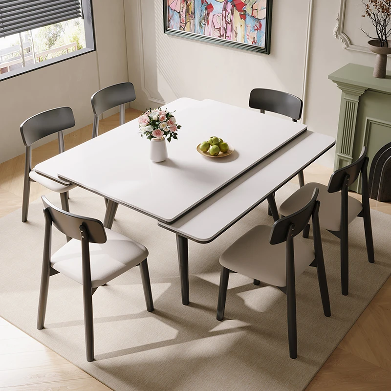 Retractable folding solid wood rock slab dining table Small household modern simple light luxury cream style 2024 new model
Retractable folding solid wood rock slab dining table Small household modern simple light luxury cream style 2024 new model