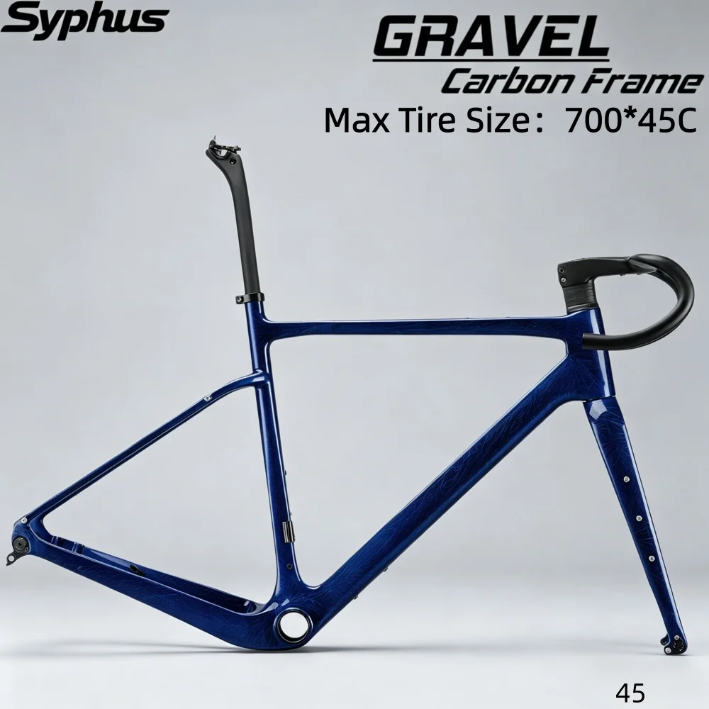 Syphus 700*45C Carbon Bike Gravel Frame BB386 Carbon Bicycle Cyclocross Frame Road Bike Gravel Frame Gravel Frameset
Syphus 700*45C Carbon Bike Gravel Frame BB386 Carbon Bicycle Cyclocross Frame Road Bike Gravel Frame Gravel Frameset