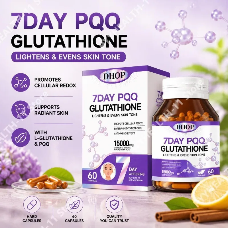 L-Glutathione PQQ Capsules Lightens and Evens Skin Tone Promotes Cellular Redox Antioxidant Support 60 Counts
L-Glutathione PQQ Capsules Lightens and Evens Skin Tone Promotes Cellular Redox Antioxidant Support 60 Counts