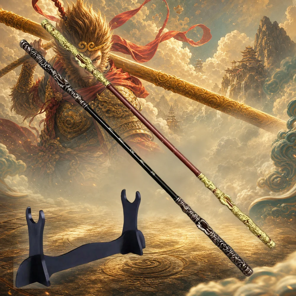 70inch 178cm Wukong Staff Monkey King Ruyi Jingu Bang Journey to the West Cudgel Bo Staff Black Myth Anime Cosplay Prop Stand Set Real Size Otaku Collectible Gift Toy Display Martial Arts Kung Fu Stick Sun Wukong Magic Pole Schwert
70inch 178cm Wukong Staff Monkey King Ruyi Jingu Bang Journey to the West Cudgel Bo Staff Black Myth Anime Cosplay Prop Stand Set Real Size Otaku Collectible Gift Toy Display Martial Arts Kung Fu Stick Sun Wukong Magic Pole Schwert