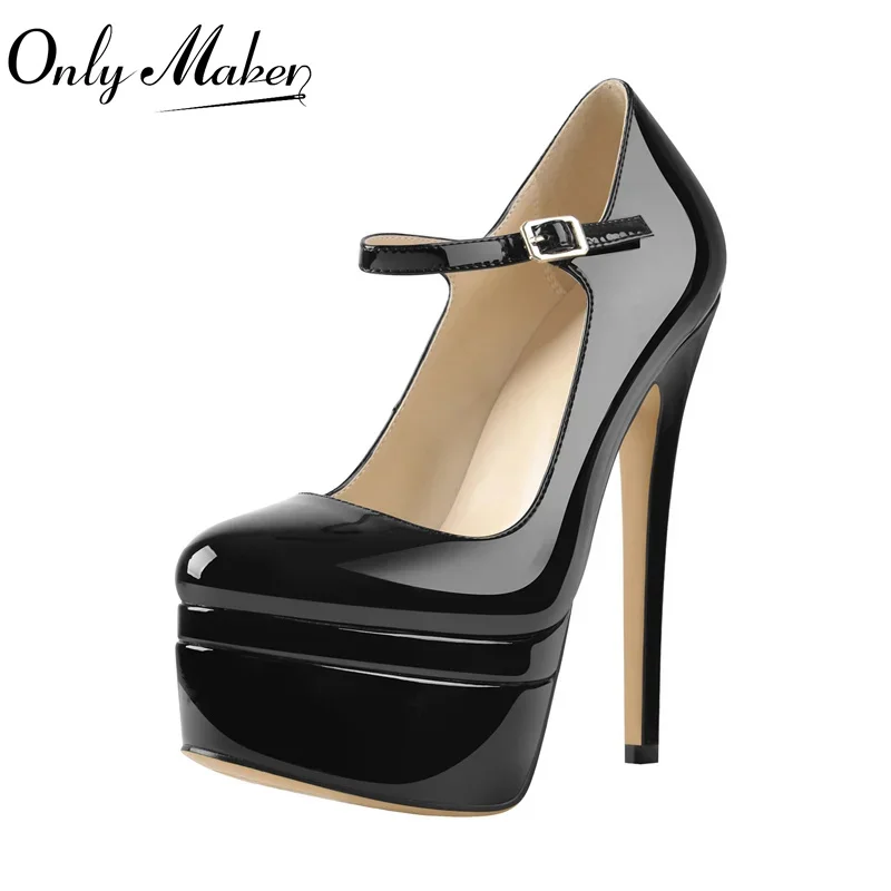 Onlymaker Female Mary-Jane Pumps Double Platform Black Thin High Heels Ankle Strap Summer Plus Size Party Dress Shoes
Onlymaker Female Mary-Jane Pumps Double Platform Black Thin High Heels Ankle Strap Summer Plus Size Party Dress Shoes