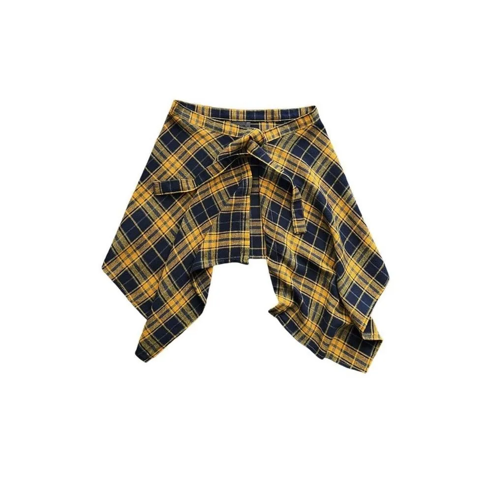 Korean Style Plaid Skirt Belted Hip-hop High Waist Mini A-line Shortskirt Y2K Vintage Waist Seal Skirt Jeans Decoration
Korean Style Plaid Skirt Belted Hip-hop High Waist Mini A-line Shortskirt Y2K Vintage Waist Seal Skirt Jeans Decoration