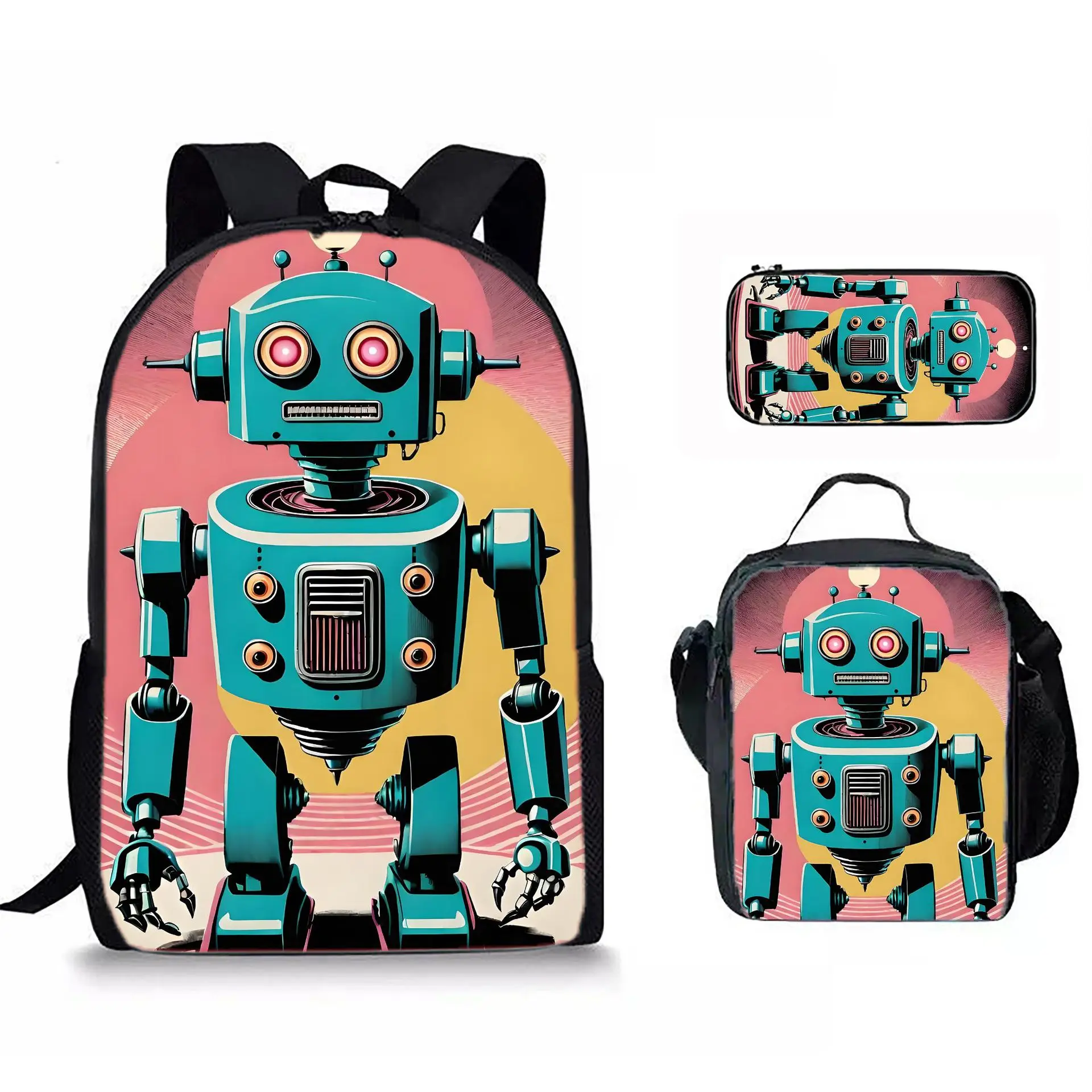 Trendy Popular Funny Retro Robot 3D Print 3pcs/Set pupil School Bags Laptop Daypack Backpack Crossbody Lunch bag Pencil Case
Trendy Popular Funny Retro Robot 3D Print 3pcs/Set pupil School Bags Laptop Daypack Backpack Crossbody Lunch bag Pencil Case