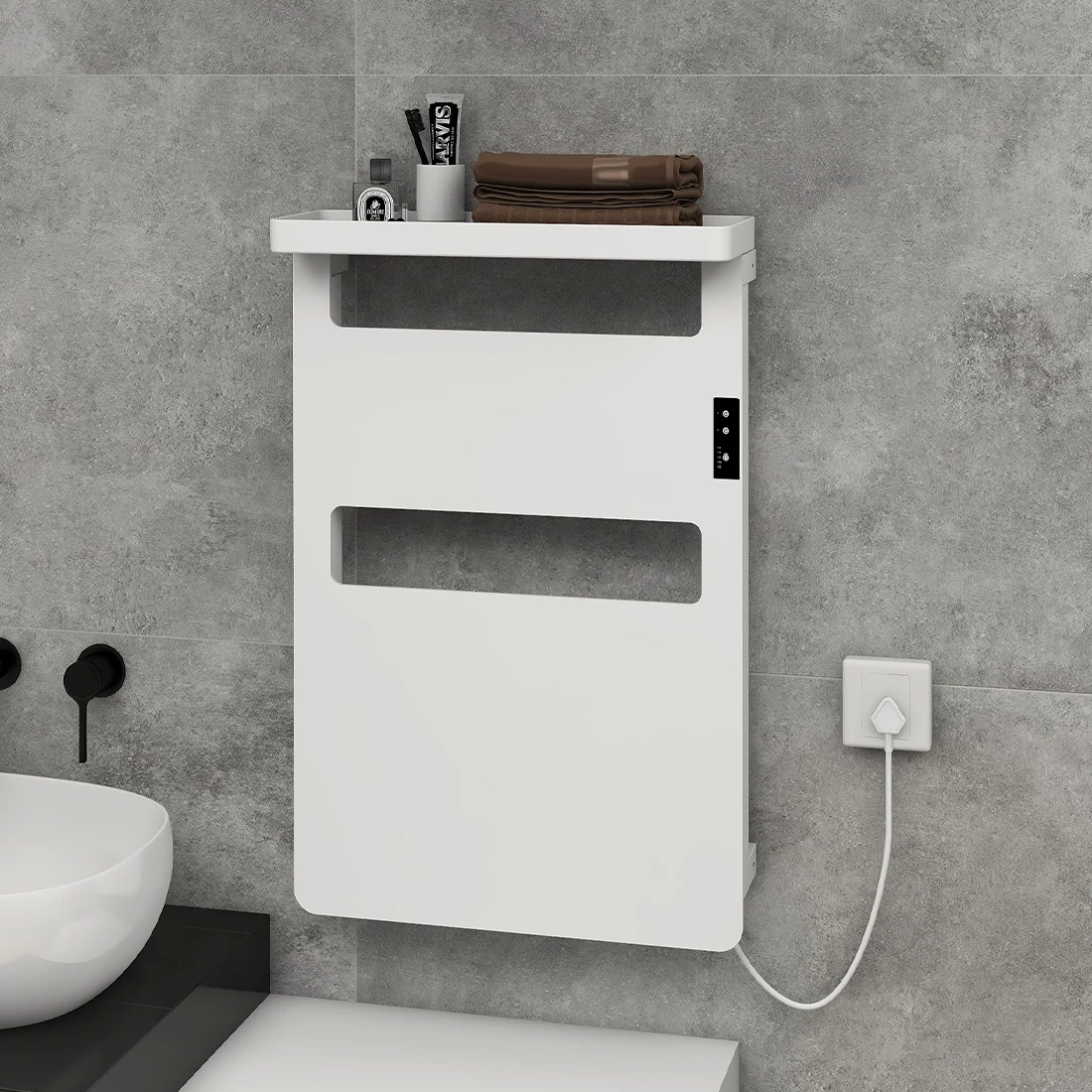 Towel Warmer With Storage Rack Electric Heated Towel Rail
Towel Warmer With Storage Rack Electric Heated Towel Rail