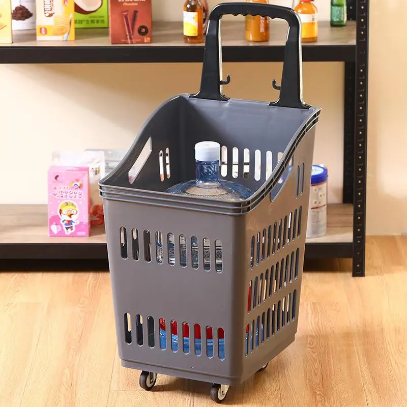 Large Capacity Shopping Basket with Pull Rod Vegetable Buying Basket Small Push Cart Snack Shopping Basket Plastic with Wheels
Large Capacity Shopping Basket with Pull Rod Vegetable Buying Basket Small Push Cart Snack Shopping Basket Plastic with Wheels