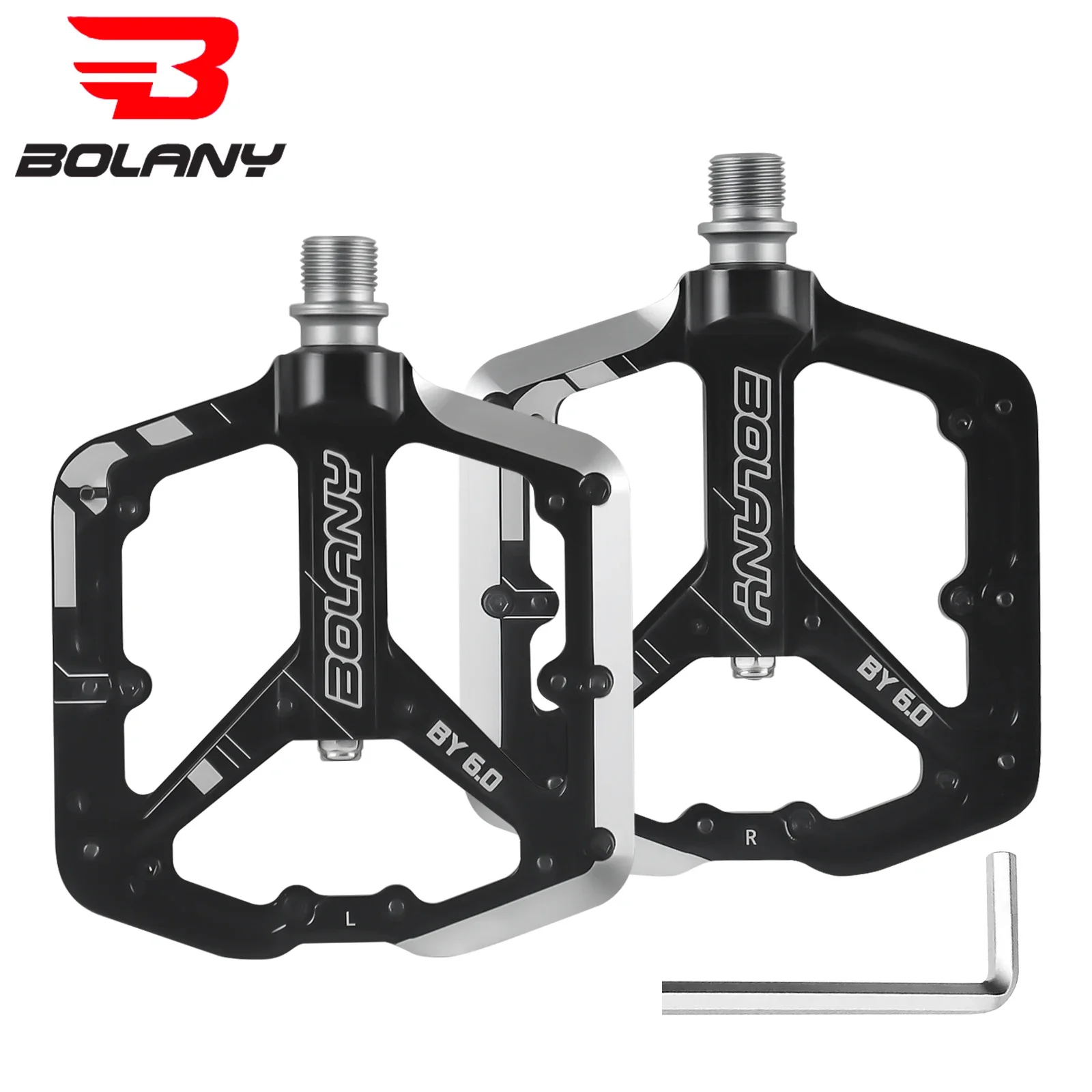 BOLANY 6.0 Aluminum Alloy MTB Pedal: 16 - Nail, CNC Hollow, Anti - slip, 3 - Bearing Lubrication
BOLANY 6.0 Aluminum Alloy MTB Pedal: 16 - Nail, CNC Hollow, Anti - slip, 3 - Bearing Lubrication