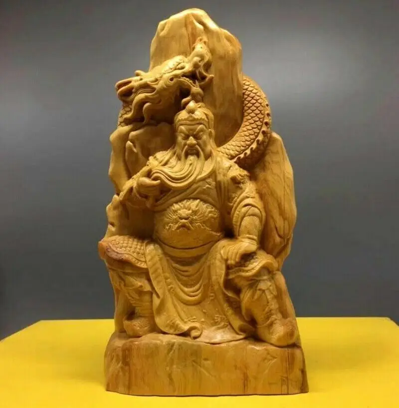 8" Chinese Cypress Wood Carved Guan Yu Statue Guan Gong Dragon Warrior Decor
8" Chinese Cypress Wood Carved Guan Yu Statue Guan Gong Dragon Warrior Decor