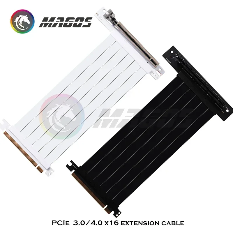 PCI-e 4.0 X16 Riser Cable Video Card Extension Shielded Flexible 90° Mounting GPU Express Lossless Black/White
PCI-e 4.0 X16 Riser Cable Video Card Extension Shielded Flexible 90° Mounting GPU Express Lossless Black/White