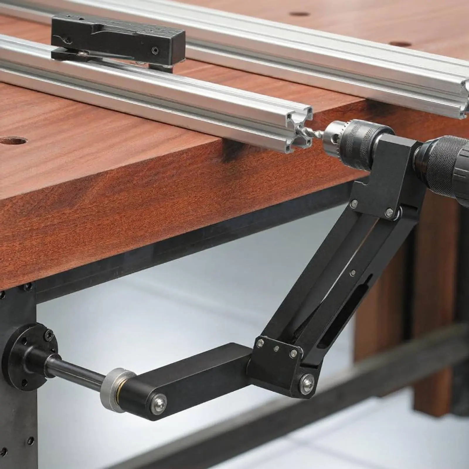 Cantilever Tapping Support CNC Machined Hand Drill Tapping Bracket Workshop Gear High Accuracy for DIY Hobbyists, Garage
Cantilever Tapping Support CNC Machined Hand Drill Tapping Bracket Workshop Gear High Accuracy for DIY Hobbyists, Garage