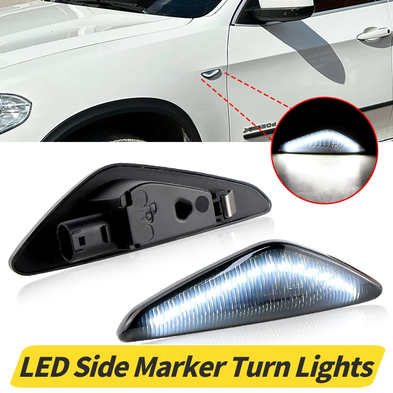 2 шт. дымовой светодиодный боковой габаритный фонарь без ошибок для BMW X5 E70 X6 E71 E72 X3 F25 последовательный мигающий белый фонарь автомобильные аксессуары
2 шт. дымовой светодиодный боковой габаритный фонарь без ошибок для BMW X5 E70 X6 E71 E72 X3 F25 последовательный мигающий белый фонарь автомобильные аксессуары