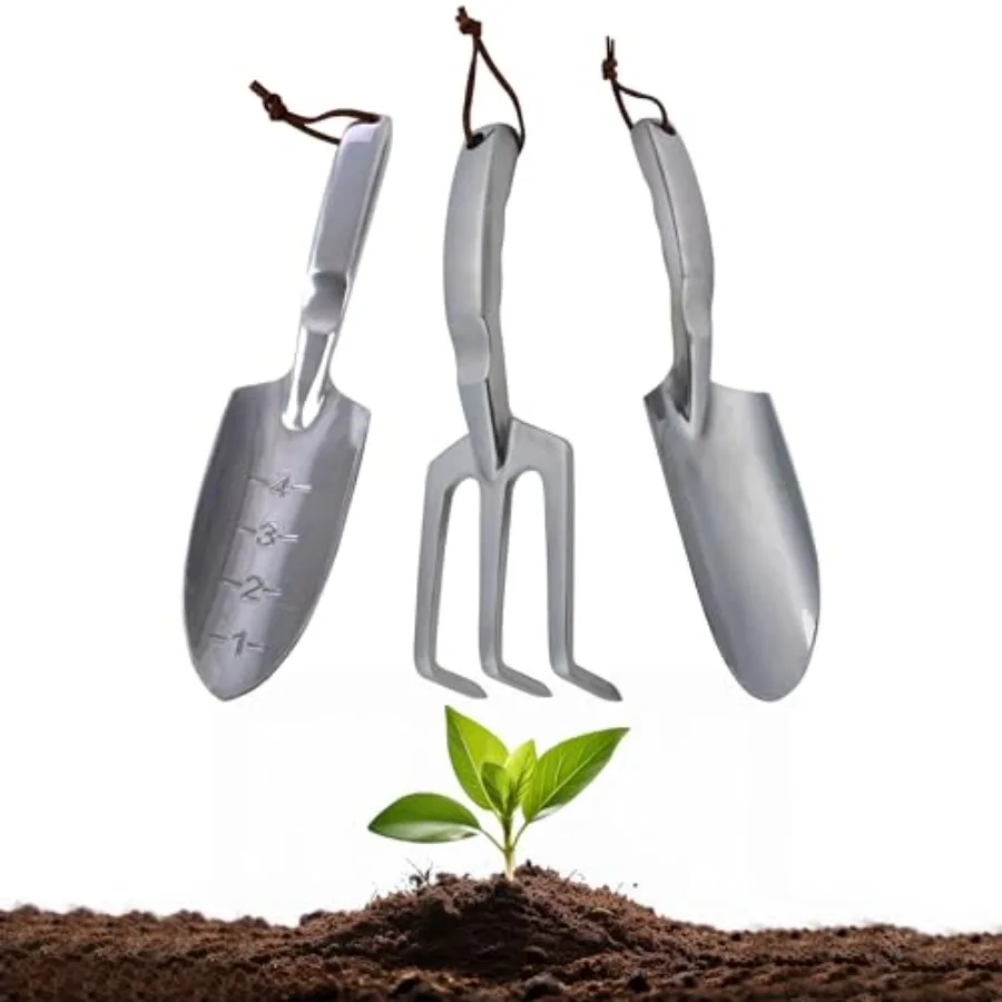 Hand Gardening Tools 3 Pack with Cultivator Hand Rake Transplanting Shovel and Garden Trowel for Planting - Heavy Duty Cast Alu
Hand Gardening Tools 3 Pack with Cultivator Hand Rake Transplanting Shovel and Garden Trowel for Planting - Heavy Duty Cast Alu