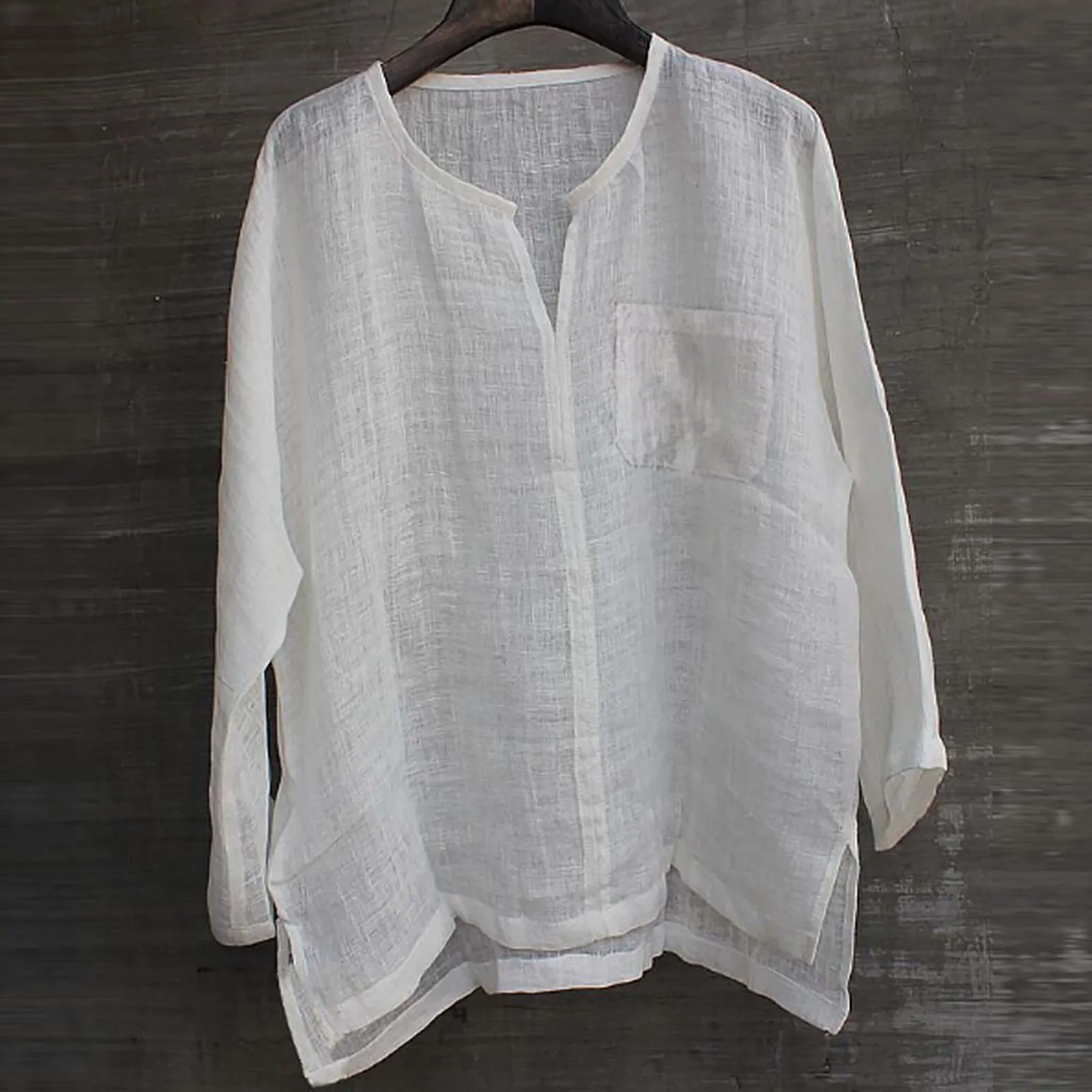 2023 New Men's Linen V Neck Buttons Shirts Male Solid Color Long Sleeves Casual Cotton Linen Tshirt Tops Beachwear Mens Clothing
2023 New Men's Linen V Neck Buttons Shirts Male Solid Color Long Sleeves Casual Cotton Linen Tshirt Tops Beachwear Mens Clothing
