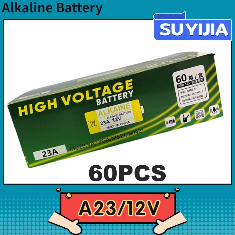60PCS 12V Alkaline Battery A23 23A 23GA A23S E23A EL12 MN21 MS21 V23GA L1028 GP23A LRV08 For Remote Control Doorbell Dry Cell
60PCS 12V Alkaline Battery A23 23A 23GA A23S E23A EL12 MN21 MS21 V23GA L1028 GP23A LRV08 For Remote Control Doorbell Dry Cell