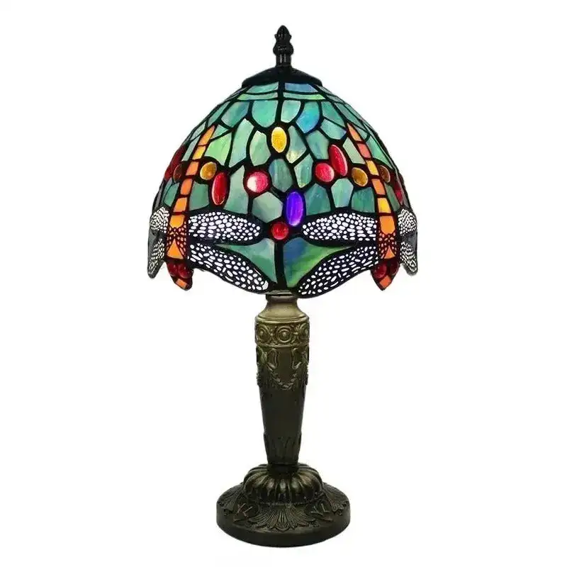 8inch Tiffany Dragonfly Table Lamp with Vintage Stained Glass Flower Lampshade
8inch Tiffany Dragonfly Table Lamp with Vintage Stained Glass Flower Lampshade