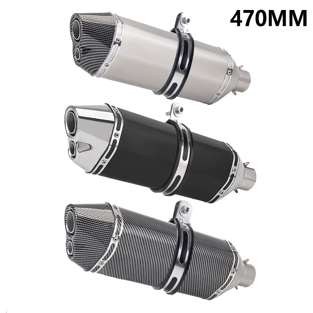 high performance 51mm Universal Motorcycle Muffler Exhaust pipe Double hole muffler 470mm for MT-07 Z900 NINJA400 R1 R3 CBR500
high performance 51mm Universal Motorcycle Muffler Exhaust pipe Double hole muffler 470mm for MT-07 Z900 NINJA400 R1 R3 CBR500