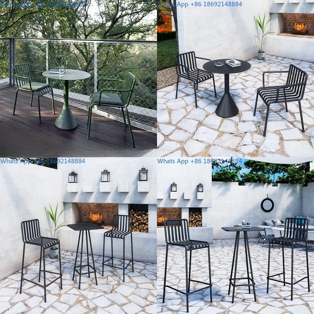 Simple metal outdoor furniture set for balcony garden cafe bar bistro patio use lightweight durable design easy to assemble
Simple metal outdoor furniture set for balcony garden cafe bar bistro patio use lightweight durable design easy to assemble