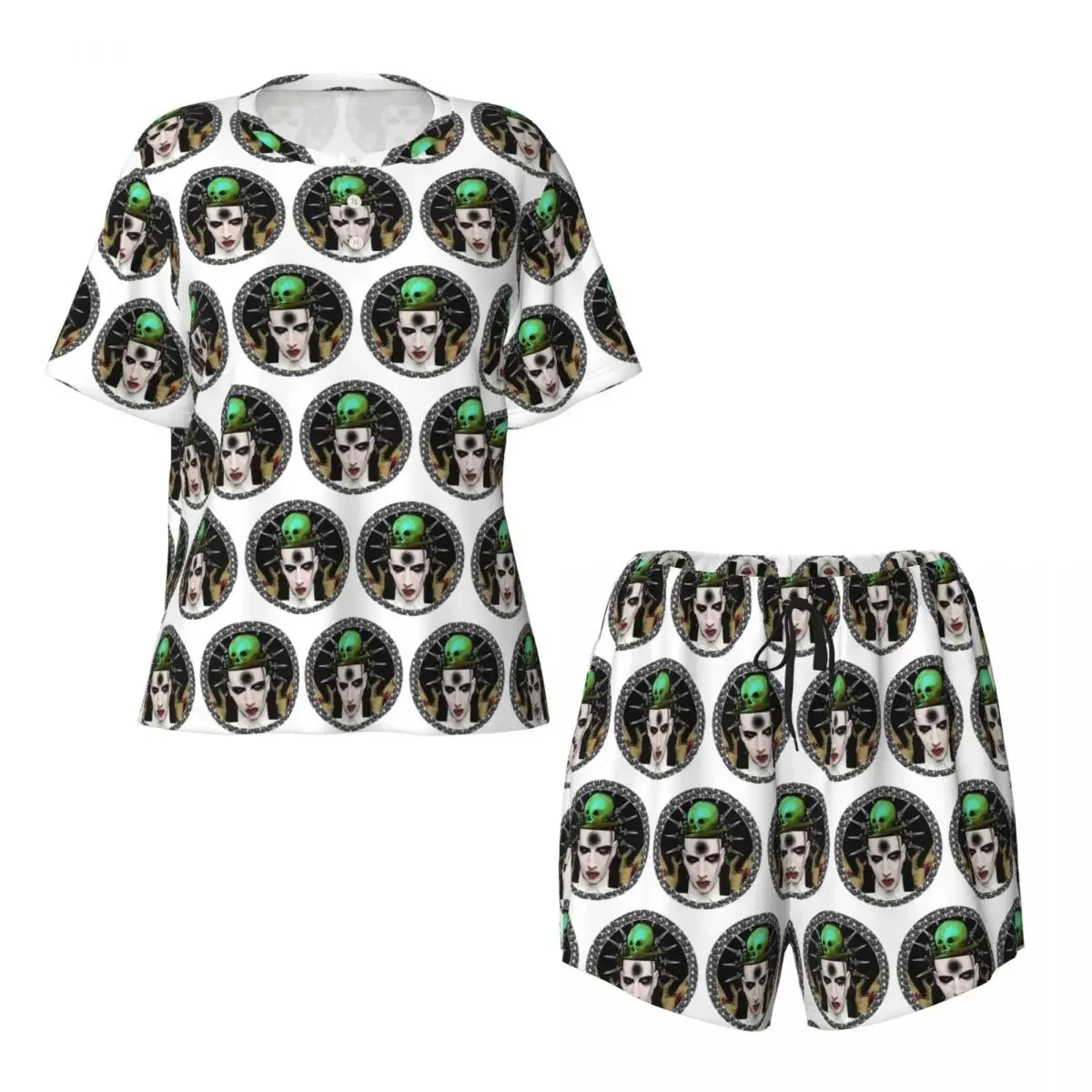 Marilyn Manson Round Neck Short Sleeves Nightdress for Sleeping Sleepshirts Women Soft Pajama Set Short Pants
Marilyn Manson Round Neck Short Sleeves Nightdress for Sleeping Sleepshirts Women Soft Pajama Set Short Pants
