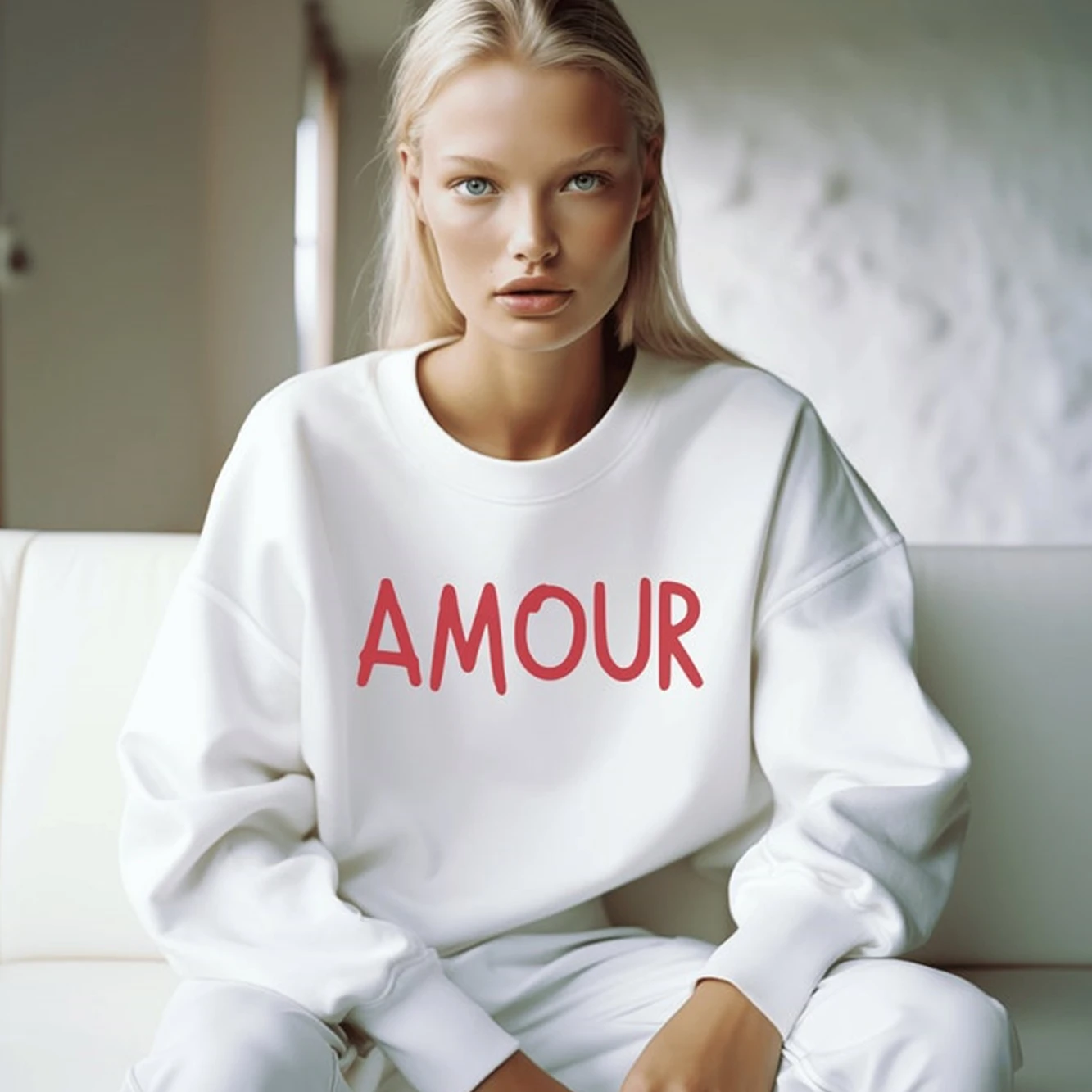 Red Letter Print Amore Unisex Sweatshirt Women's Spring Romantic Heart Pullover Unisex Jumper Relationship Anniversary Top Gift
Red Letter Print Amore Unisex Sweatshirt Women's Spring Romantic Heart Pullover Unisex Jumper Relationship Anniversary Top Gift