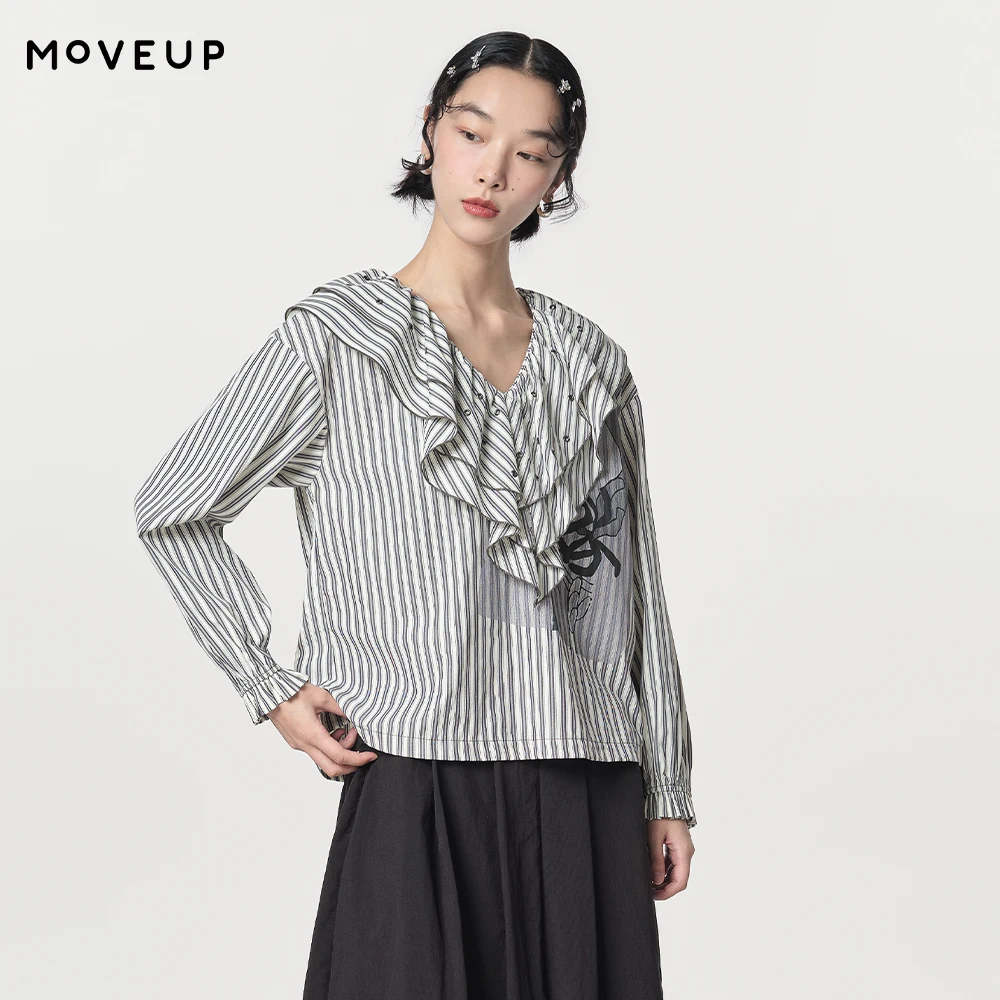 MOVEUP Casual Long Sleeved V-Neck Pullover 2026 Spring Ruffle Collar With Fun Floral Print Loose Commuter Women's Top 124121309
MOVEUP Casual Long Sleeved V-Neck Pullover 2026 Spring Ruffle Collar With Fun Floral Print Loose Commuter Women's Top 124121309