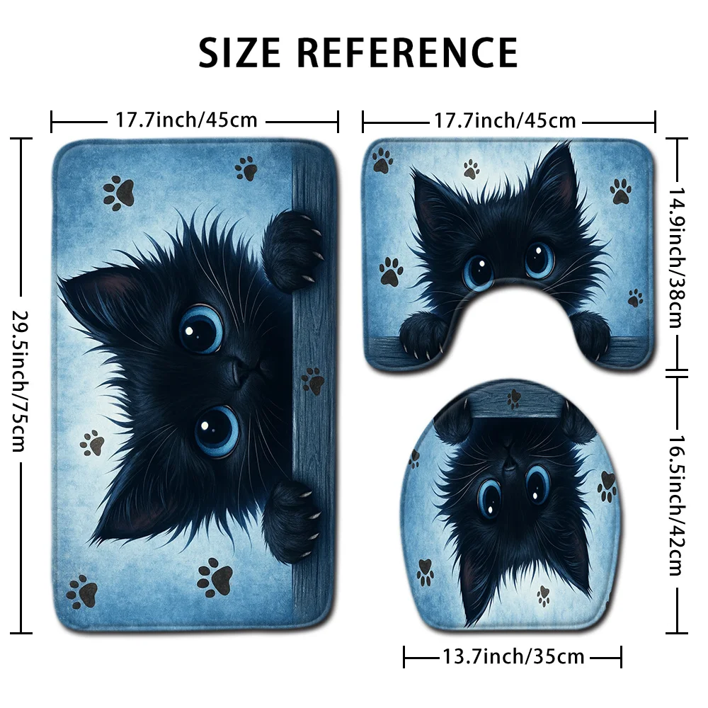 Cute Cat Bath Mat Set Trio Non Slip Bathroom Rug for Home Decor Kitty Accessories
Cute Cat Bath Mat Set Trio Non Slip Bathroom Rug for Home Decor Kitty Accessories