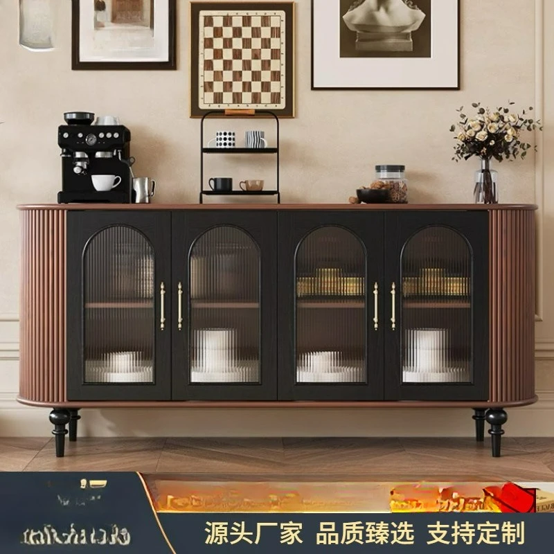 Customized, American light luxury solid wood dining side cabinet, modern simple and high-end two-color curved side cabinet
Customized, American light luxury solid wood dining side cabinet, modern simple and high-end two-color curved side cabinet