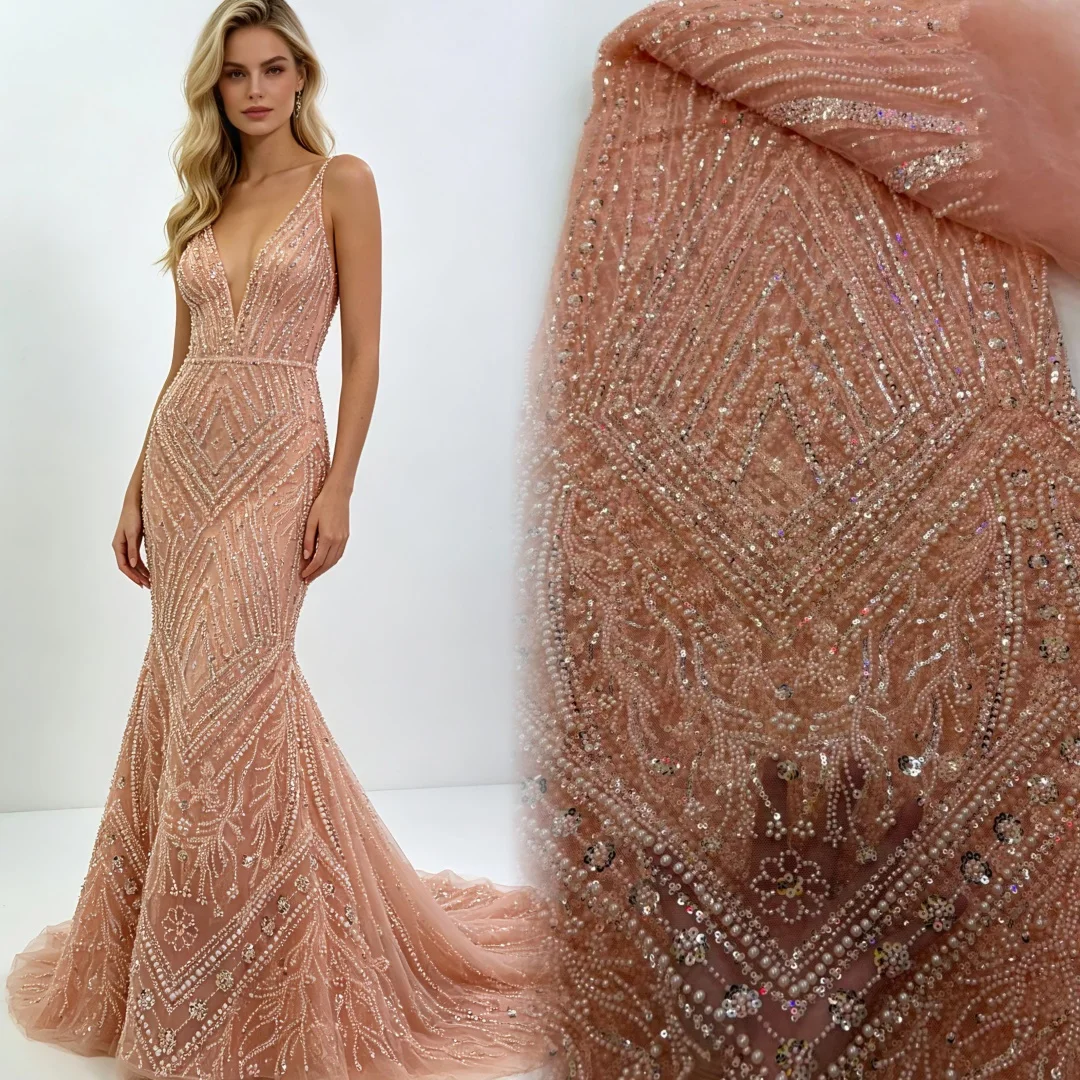 African Lace Fabric 2026 High Quality Nigerian Lace Beaded Sequins French Net Fabric 5 Yards For Sewing Party Wedding Dresses
African Lace Fabric 2026 High Quality Nigerian Lace Beaded Sequins French Net Fabric 5 Yards For Sewing Party Wedding Dresses