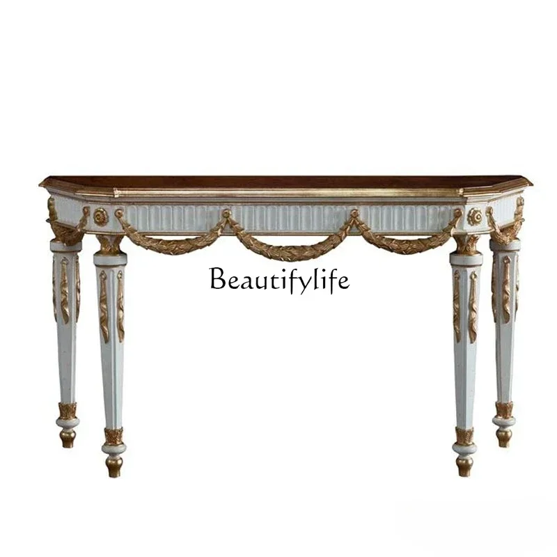 N European Style French Retro Hand-Painted Solid Wood Carving Gilding Hallway Cabinet Luxury Side Cabinet
N European Style French Retro Hand-Painted Solid Wood Carving Gilding Hallway Cabinet Luxury Side Cabinet