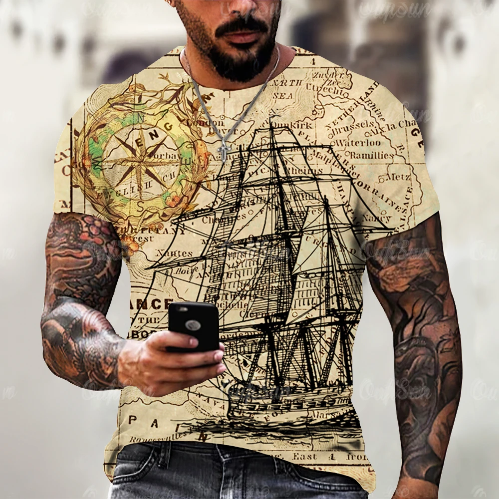 Compass Print T-shirt Vintage Men's Short Sleeve Shirt Summer O-Neck Nautical Tops Streetwear Tees Designer Daily Mens Clothing
Compass Print T-shirt Vintage Men's Short Sleeve Shirt Summer O-Neck Nautical Tops Streetwear Tees Designer Daily Mens Clothing