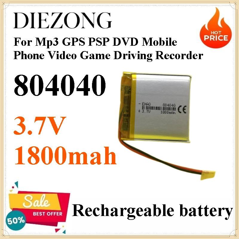 10 PCS 3.7V 1800m Battery 804040 for Mp3 GPS PSP DVD Mobile Phone Video Game Driving Recorder
10 PCS 3.7V 1800m Battery 804040 for Mp3 GPS PSP DVD Mobile Phone Video Game Driving Recorder