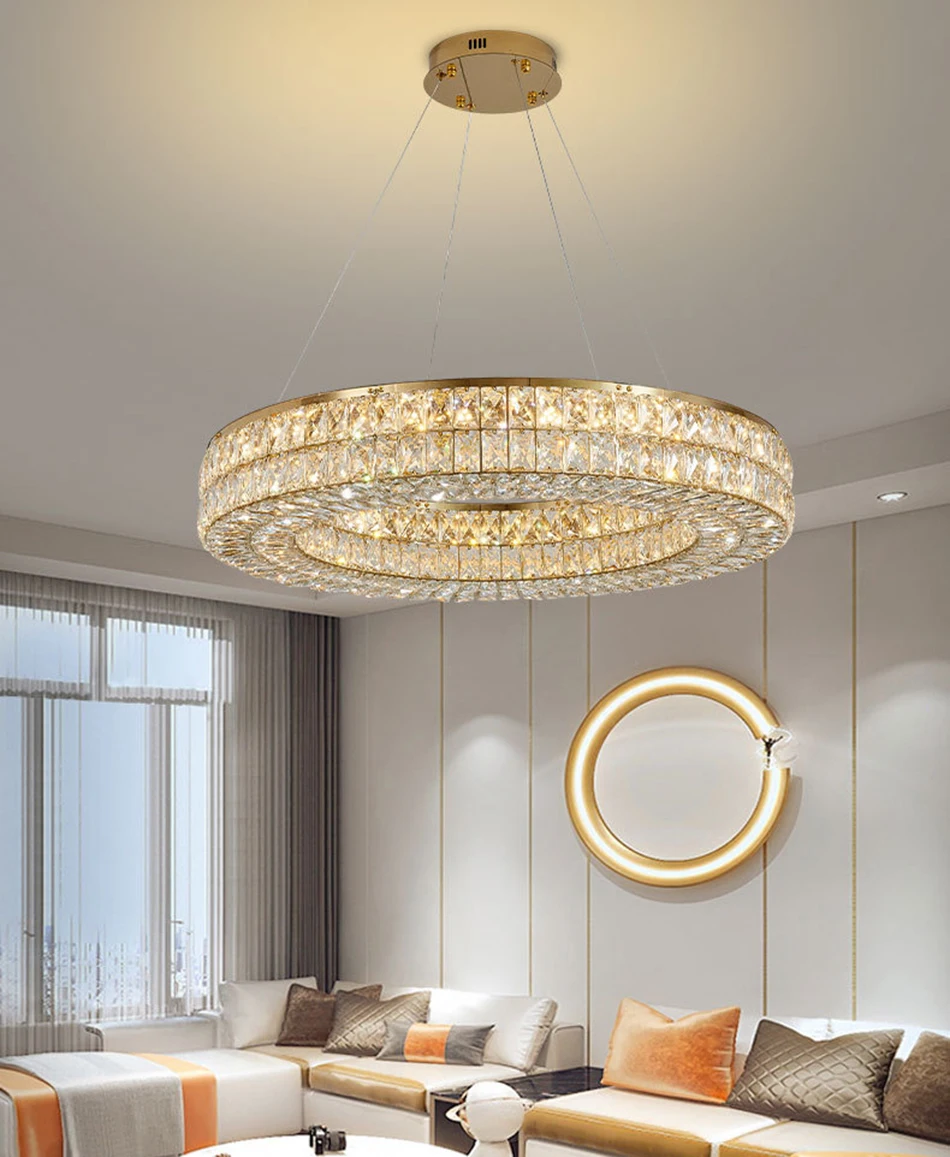 Modern Living Room Gold Crystal Chandelier Home Decor Hanging Cristal Lamp Round Dining Room Bedroom Led Cristal
Modern Living Room Gold Crystal Chandelier Home Decor Hanging Cristal Lamp Round Dining Room Bedroom Led Cristal