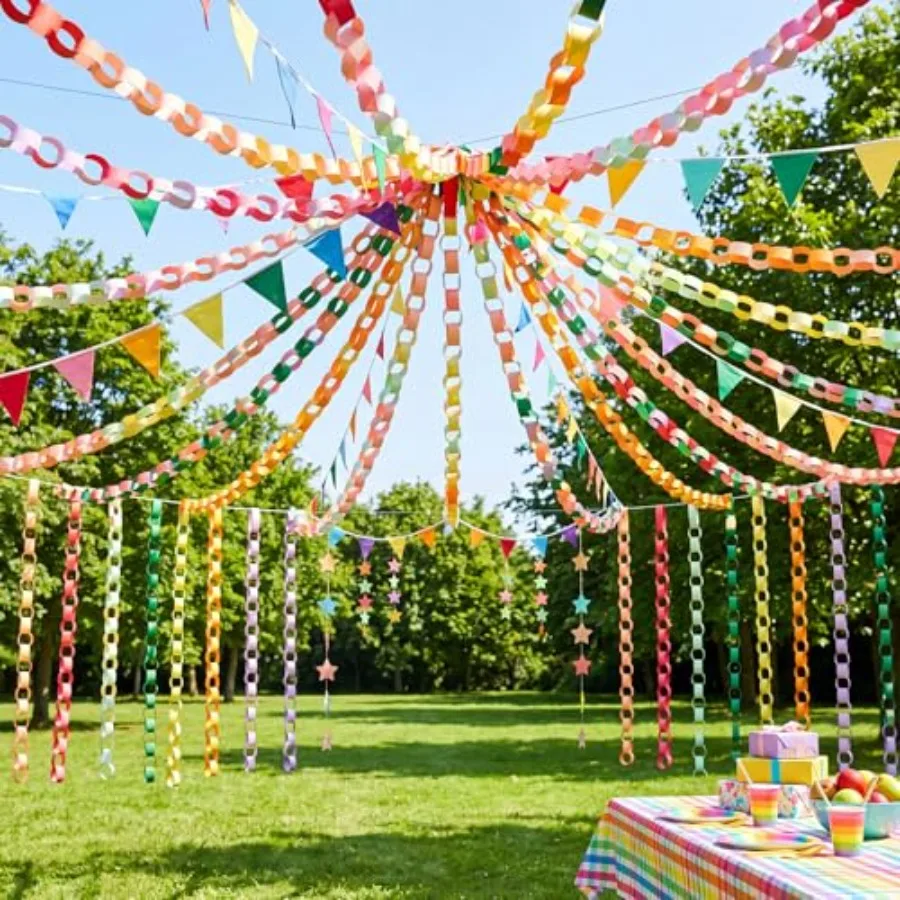 Sheets Paper Chain Garland Strips 1x8 Inch with Double Sided Tape, DIY Construction Paper Chains for Birthday Wedding Holiday P
Sheets Paper Chain Garland Strips 1x8 Inch with Double Sided Tape, DIY Construction Paper Chains for Birthday Wedding Holiday P