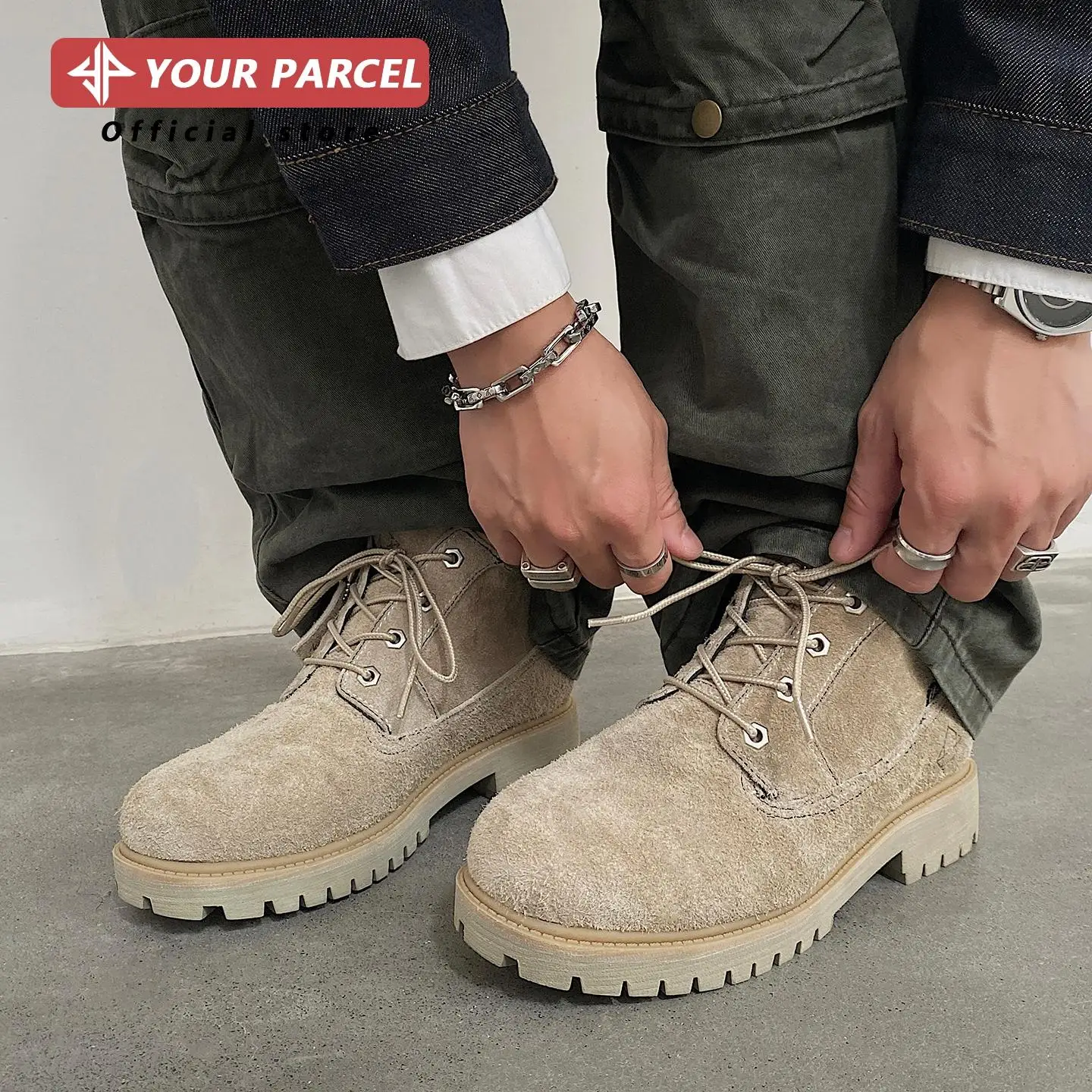 Cow suede men's short leather boots retro style outdoor work shoes height increasing wear-resistant anti slip
Cow suede men's short leather boots retro style outdoor work shoes height increasing wear-resistant anti slip