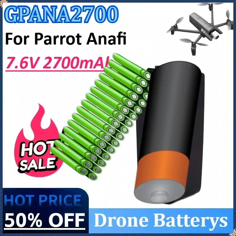 7.6V 2700mAh Drone Replacement Lithium Battery Extended Flight Time for Parrot Anafi Remote Control Drone Parts GPANA2700
7.6V 2700mAh Drone Replacement Lithium Battery Extended Flight Time for Parrot Anafi Remote Control Drone Parts GPANA2700