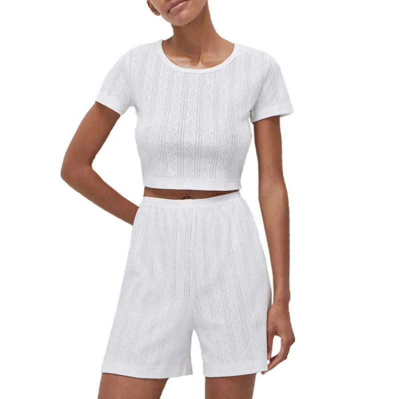 Comfortable Women Tracksuit Casual Short Sleeve Crop Top Skinny Shorts Two Piece Set Homewear Pajamas Set Loungewear Shorts Suit
Comfortable Women Tracksuit Casual Short Sleeve Crop Top Skinny Shorts Two Piece Set Homewear Pajamas Set Loungewear Shorts Suit