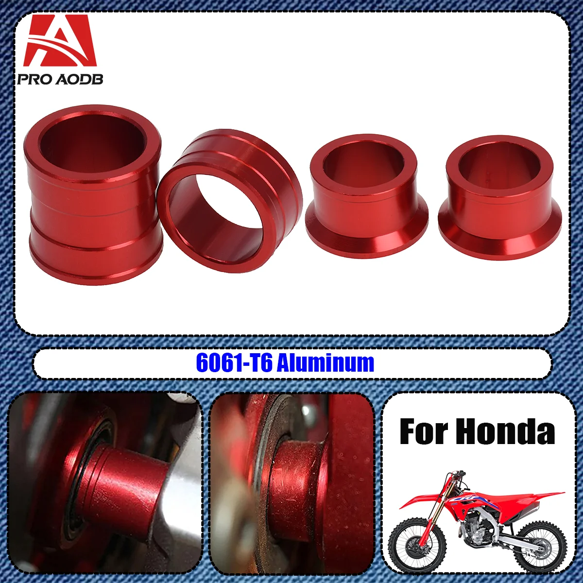 Motorbike CNC Front And Rear Wheel Hub Spacers Suit For HONDA CR125 CR250R CRF250R CRF250X CRF450R CRF450X 2004-2021 parts
Motorbike CNC Front And Rear Wheel Hub Spacers Suit For HONDA CR125 CR250R CRF250R CRF250X CRF450R CRF450X 2004-2021 parts