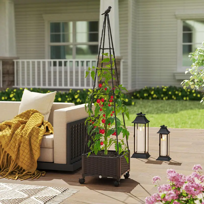 Raised Garden Bed Adjustable with Plant Box and Trellis with Lockable Wheels
Raised Garden Bed Adjustable with Plant Box and Trellis with Lockable Wheels