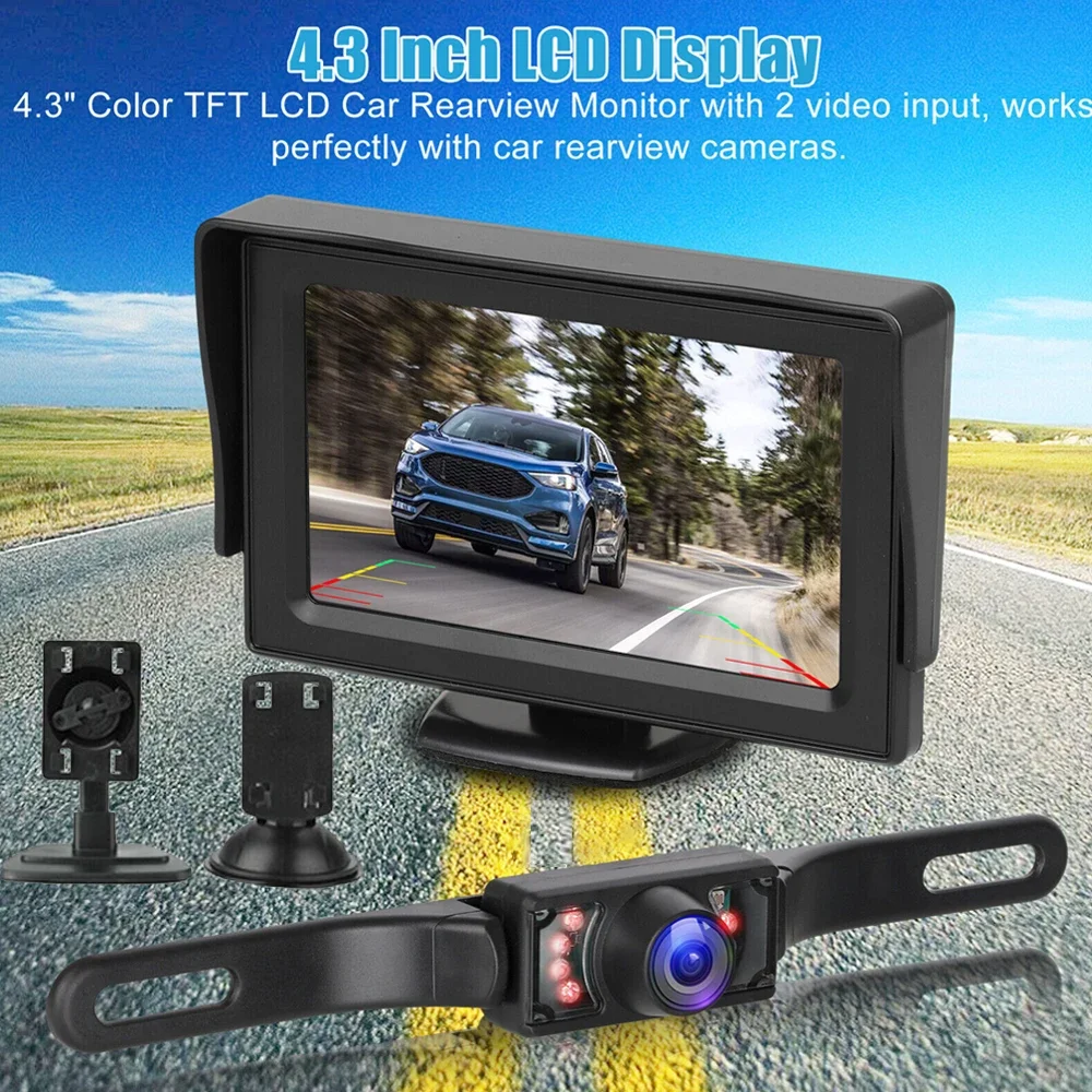 4.3" Car Rear View Backup Camera Monitor Screen for Vehicle Van Night Vision Reverse HD Parking System One Wire12V
4.3" Car Rear View Backup Camera Monitor Screen for Vehicle Van Night Vision Reverse HD Parking System One Wire12V