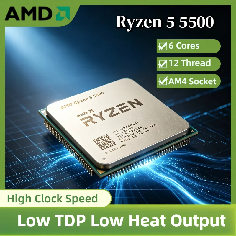 Original AMD R5 5500 6 Core 12 Thread 65W 7nm 4.2GHz Zen 3 AM4 DDR4 Gaming Desktop Processor Tray Without Fan High Performance
Original AMD R5 5500 6 Core 12 Thread 65W 7nm 4.2GHz Zen 3 AM4 DDR4 Gaming Desktop Processor Tray Without Fan High Performance